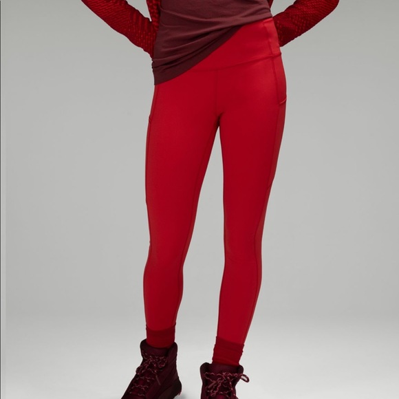 Lululemon x Team Canada Fast and Free Brushed Nulux HR Tight 28” Size 2 Sz 2 - Picture 3 of 6